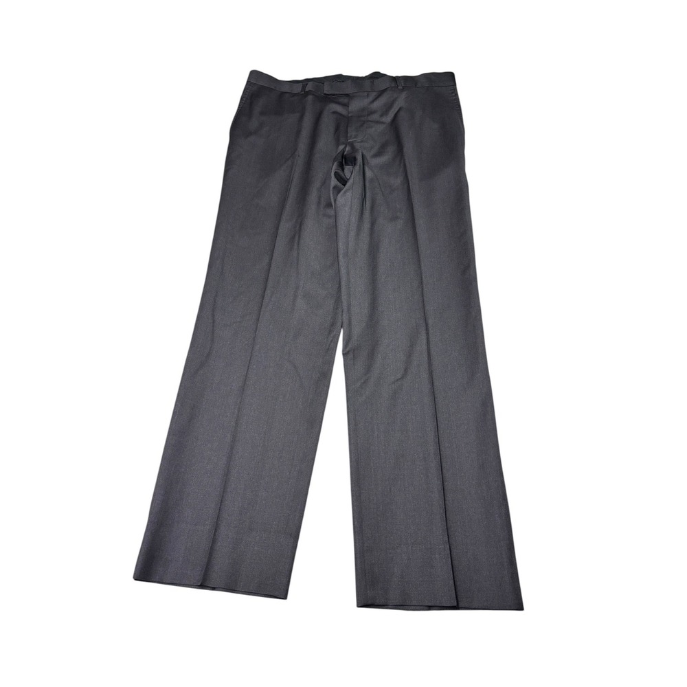 Hugo Boss Mens Charcoal Gray Wool Blend Straight Leg Dress Pants 38x32